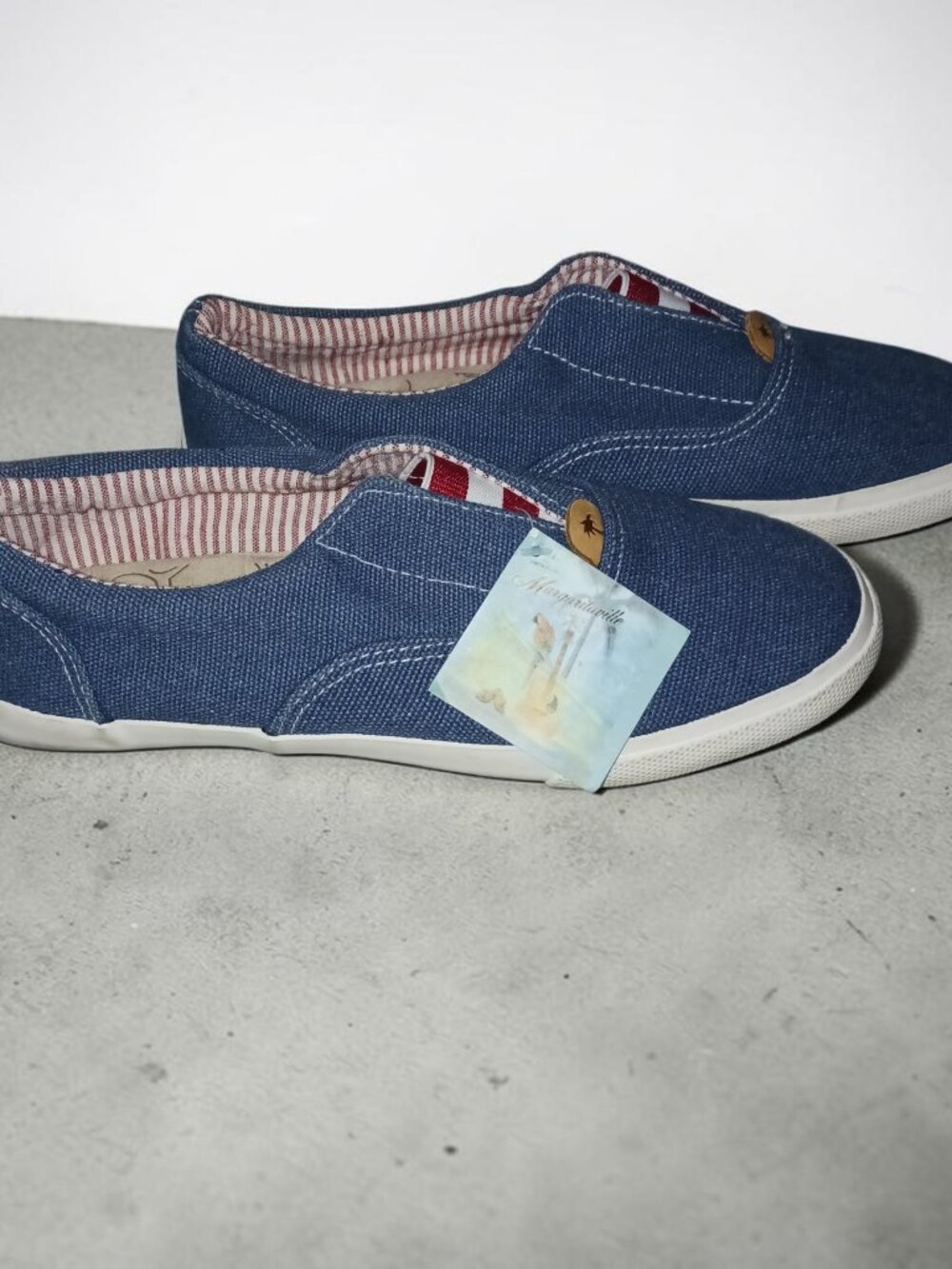 Margaritaville Faith Blue Canvas Slip On Sneakers Women's Size 7.5